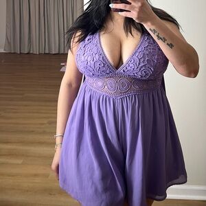 Forever 21 Purple Lace Mini Dress